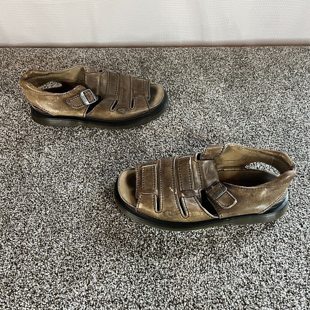 Vintage Doc Martens Leather slip ons Chunky Slide Fishermen Sandals Size 12